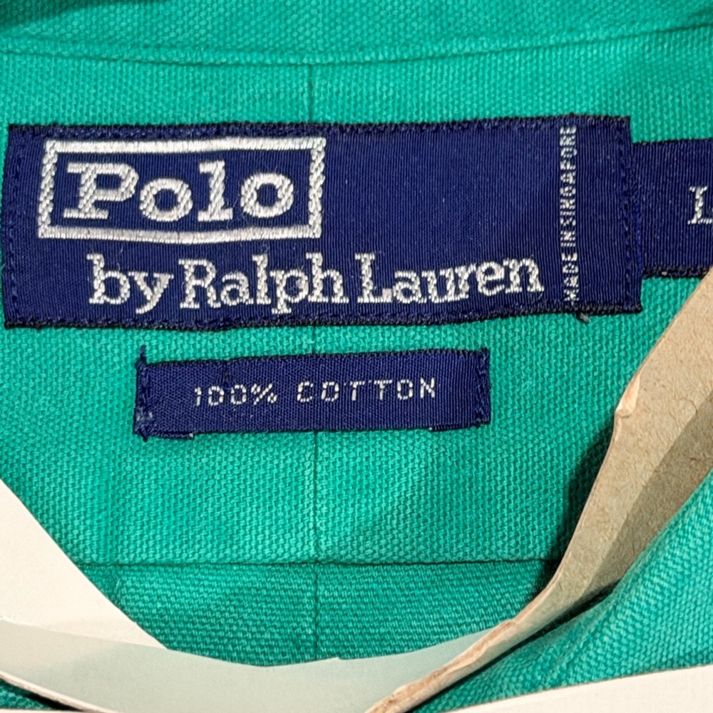 90's Polo by Ralph Lauren RL-92 Embroidered Green Shirt Size L Vintage Rare - Picture 4 of 7